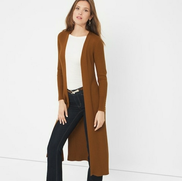 White House Black Market Sweaters - Long brown duster